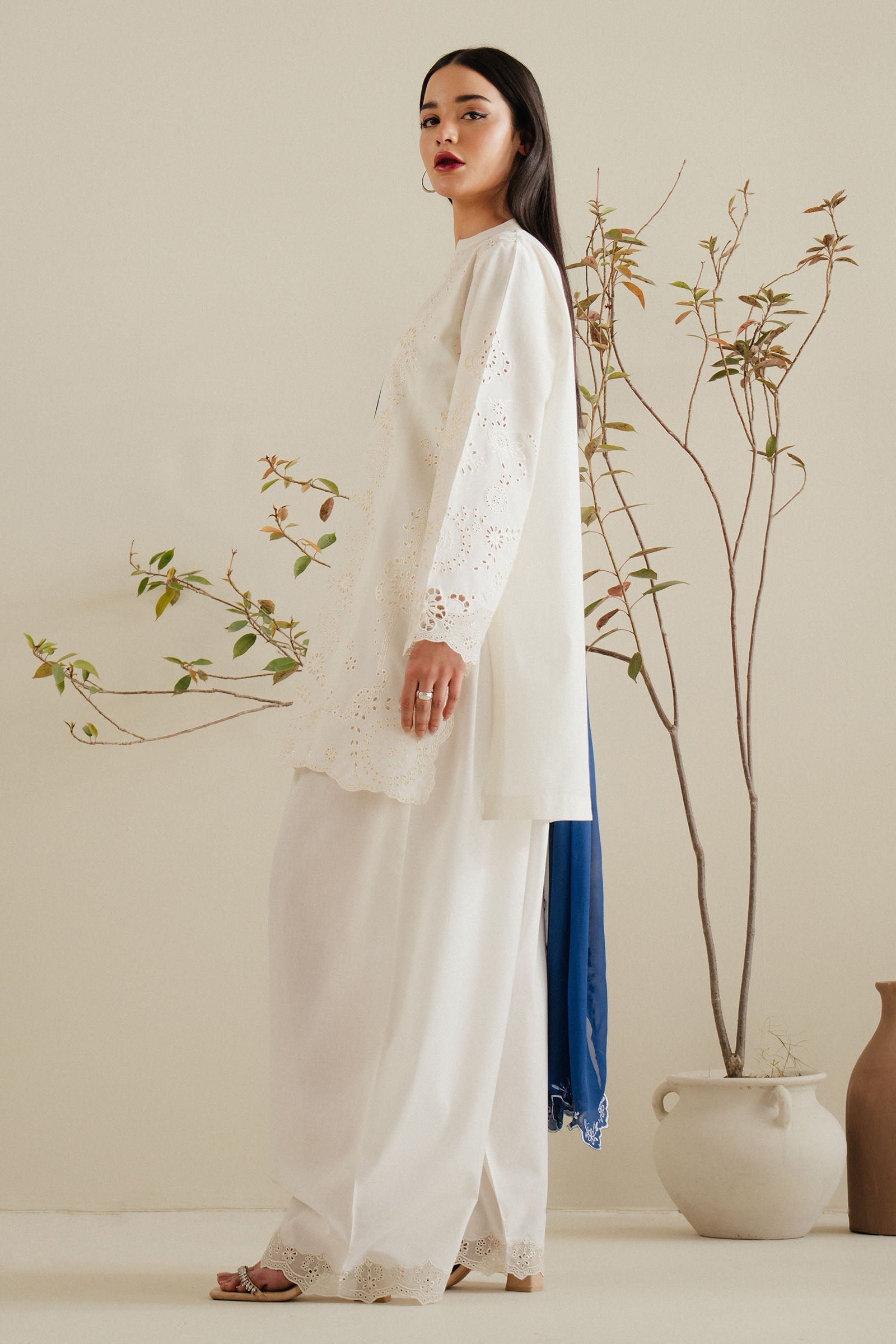 Zara Shahjahan | Eid Pret 25 | CR25P0215 L Ivory Cambric