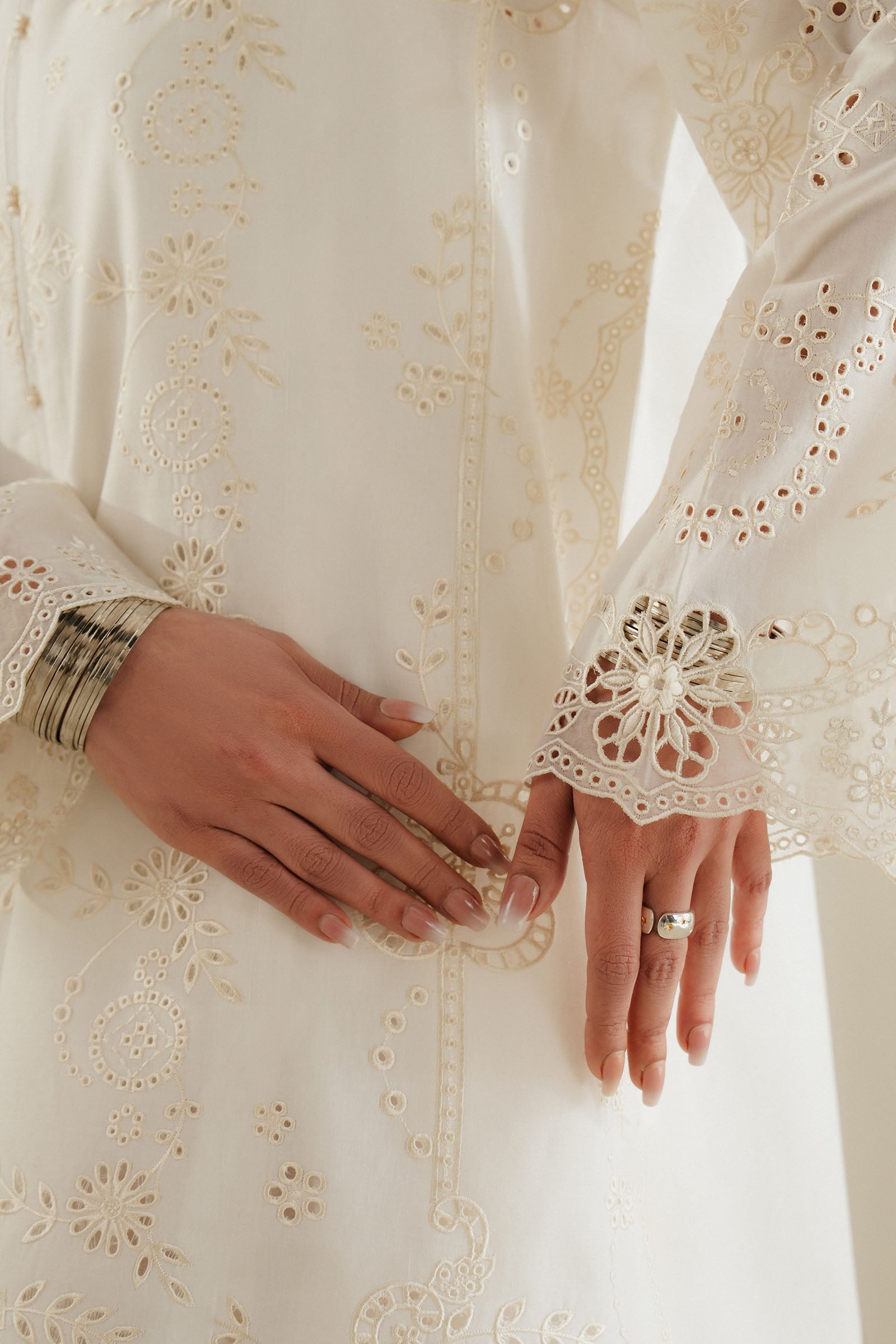 Zara Shahjahan | Eid Pret 25 | CR25P0215 M Ivory Cambric
