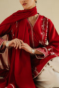 Zara Shahjahan | Eid Pret 25 | CR25P0224 L pale red Dobby