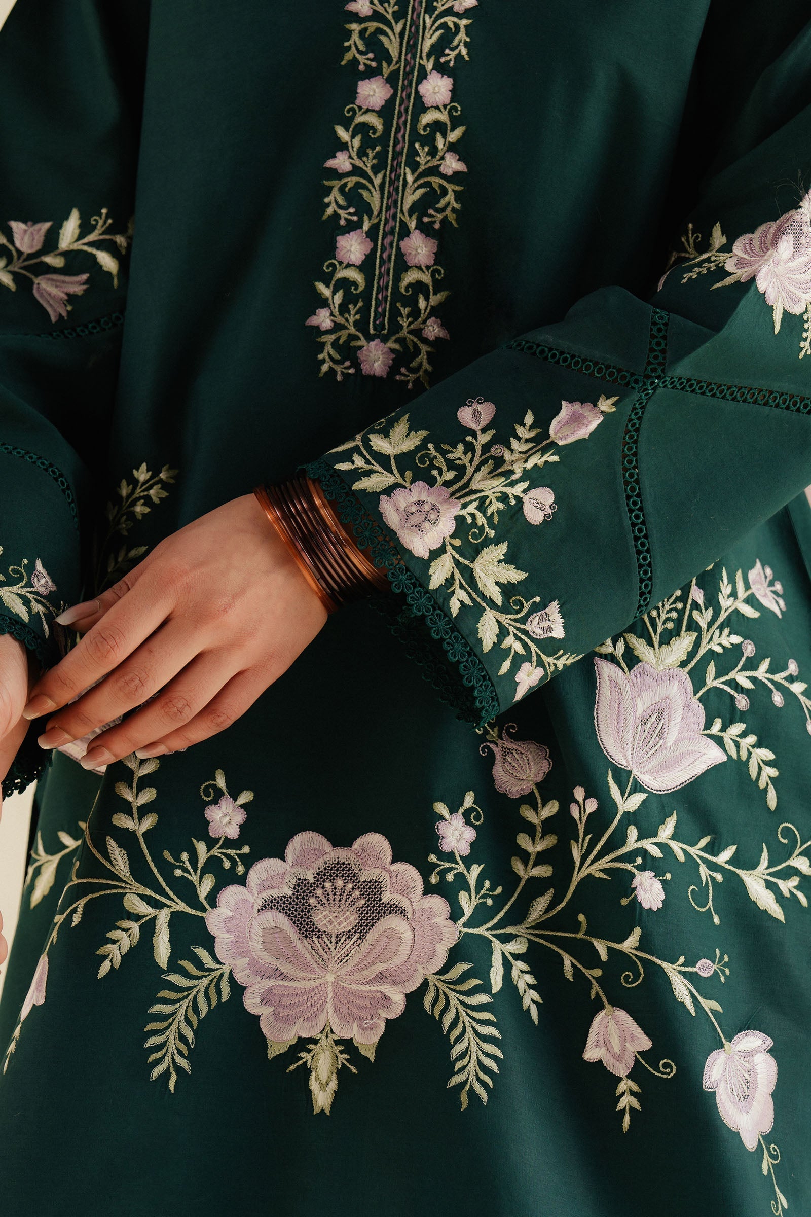 Zara Shahjahan | Eid Pret 25 | CR25P0227 M Emerald Green Dobby