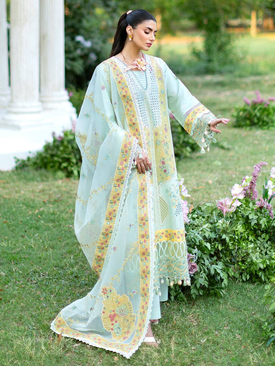 Mahnur | Sophie Luxury Lawn 25 | Calista - Pakistani Designer Dress - by Mahnur | Type: Ladies Clothes - 100% Original at Saira Sultan