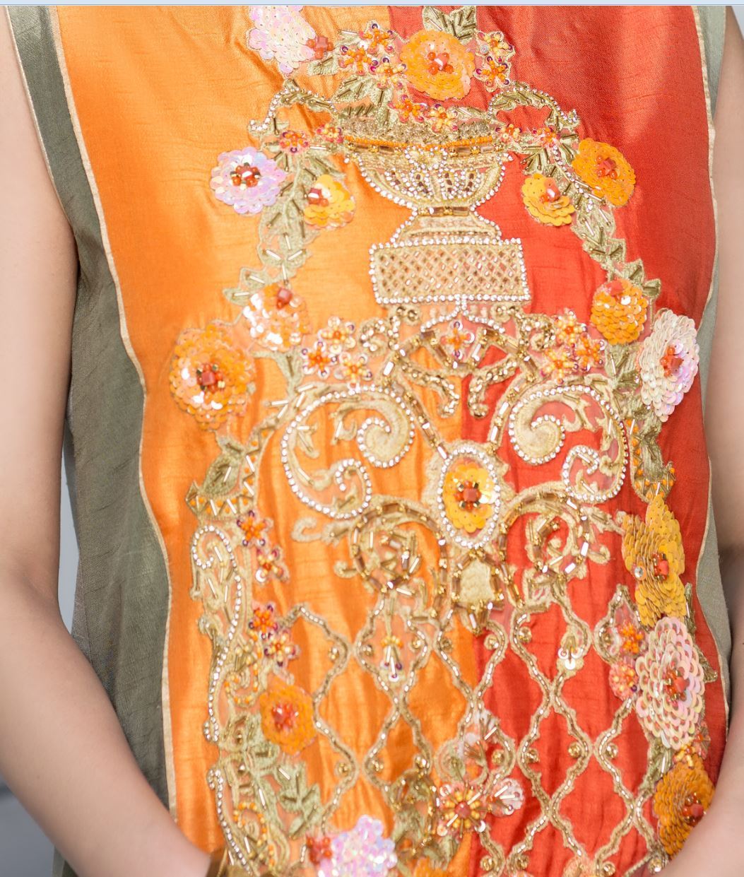 Hana | Eclectic Ready to Wear | Hunter's Green XS Multi Raw Silk