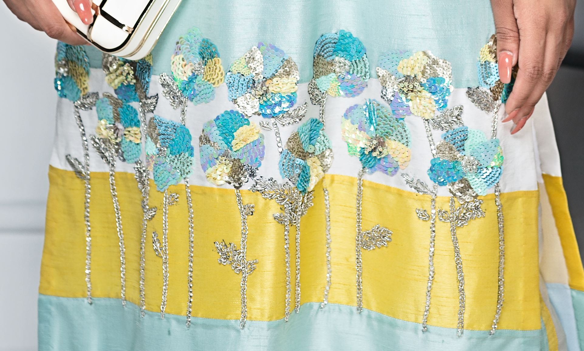 Hana | Eclectic Ready to Wear | Blue Lagoon L Ice Blue Raw Silk