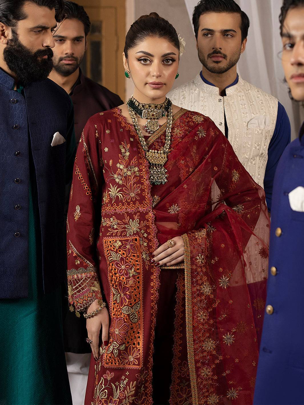 Mahnur | Mahrukh Luxury Lawn 24 | CARNATION - Pakistani Designer Dress - by Mahnur | Type: Luxury - 100% Original at Saira Sultan