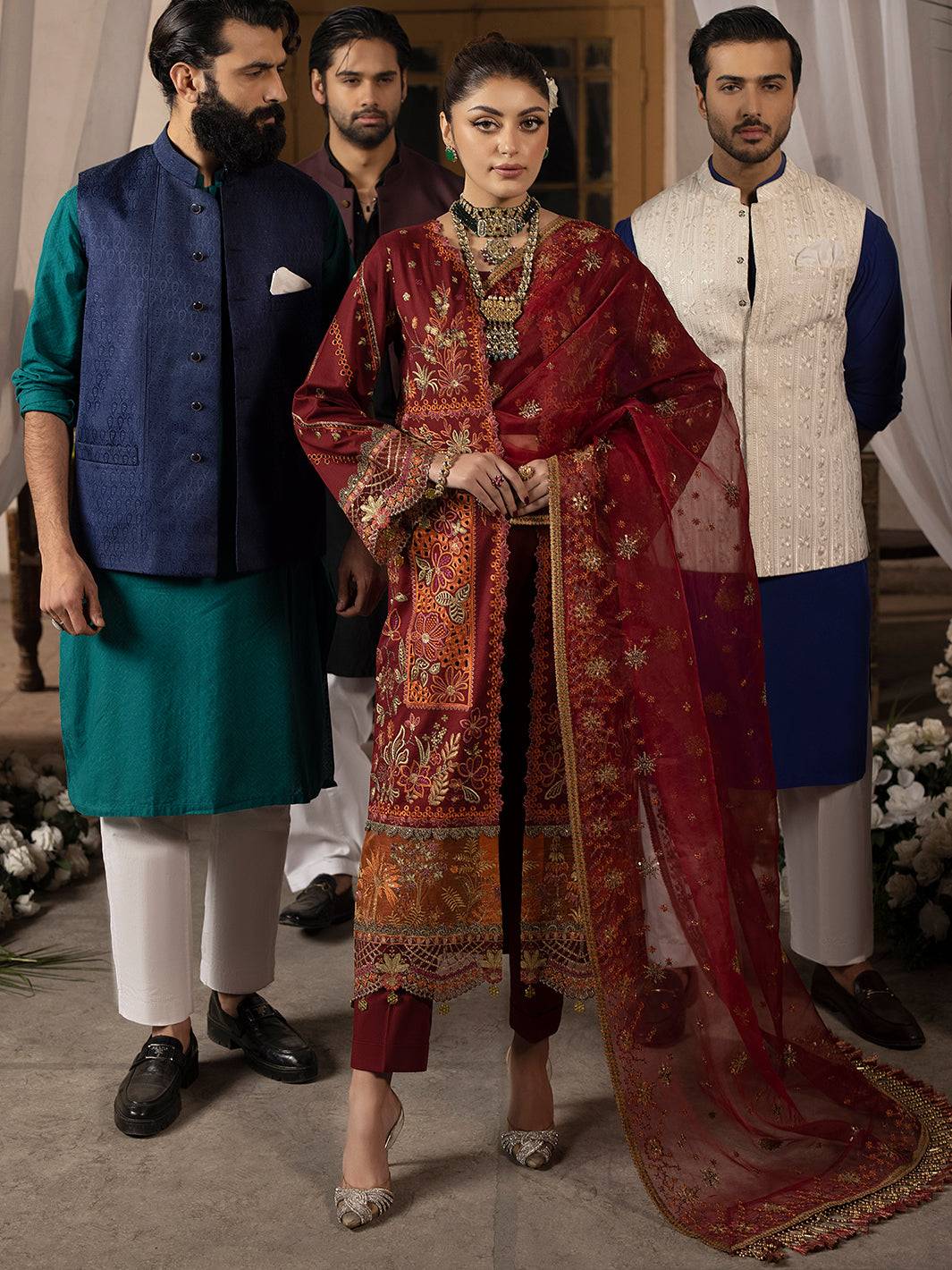 Mahnur | Mahrukh Luxury Lawn 24 | CARNATION - Pakistani Designer Dress - by Mahnur | Type: Luxury - 100% Original at Saira Sultan