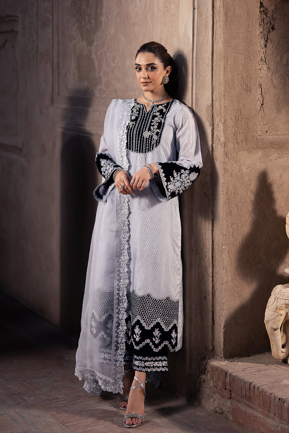 Azure | Vogue Formals | Celestial Silver XS Silver Velvet
