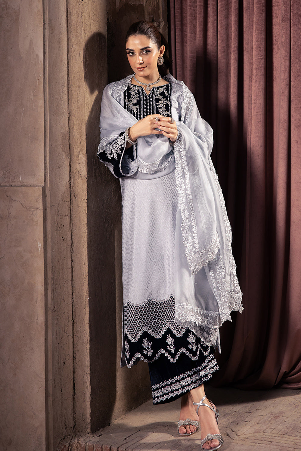 Azure | Vogue Formals | Celestial Silver S Silver Velvet