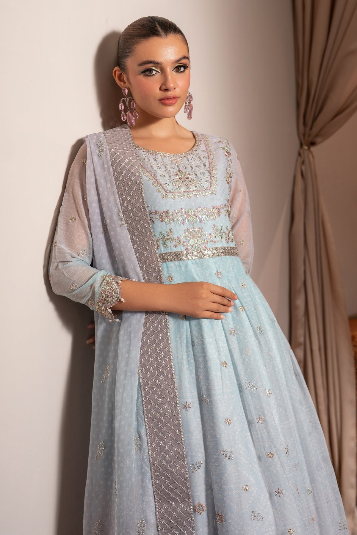 Alizeh | Jhalak Formals | AF-JHLK-01-CHANDNI M Sky Blue Chiffon