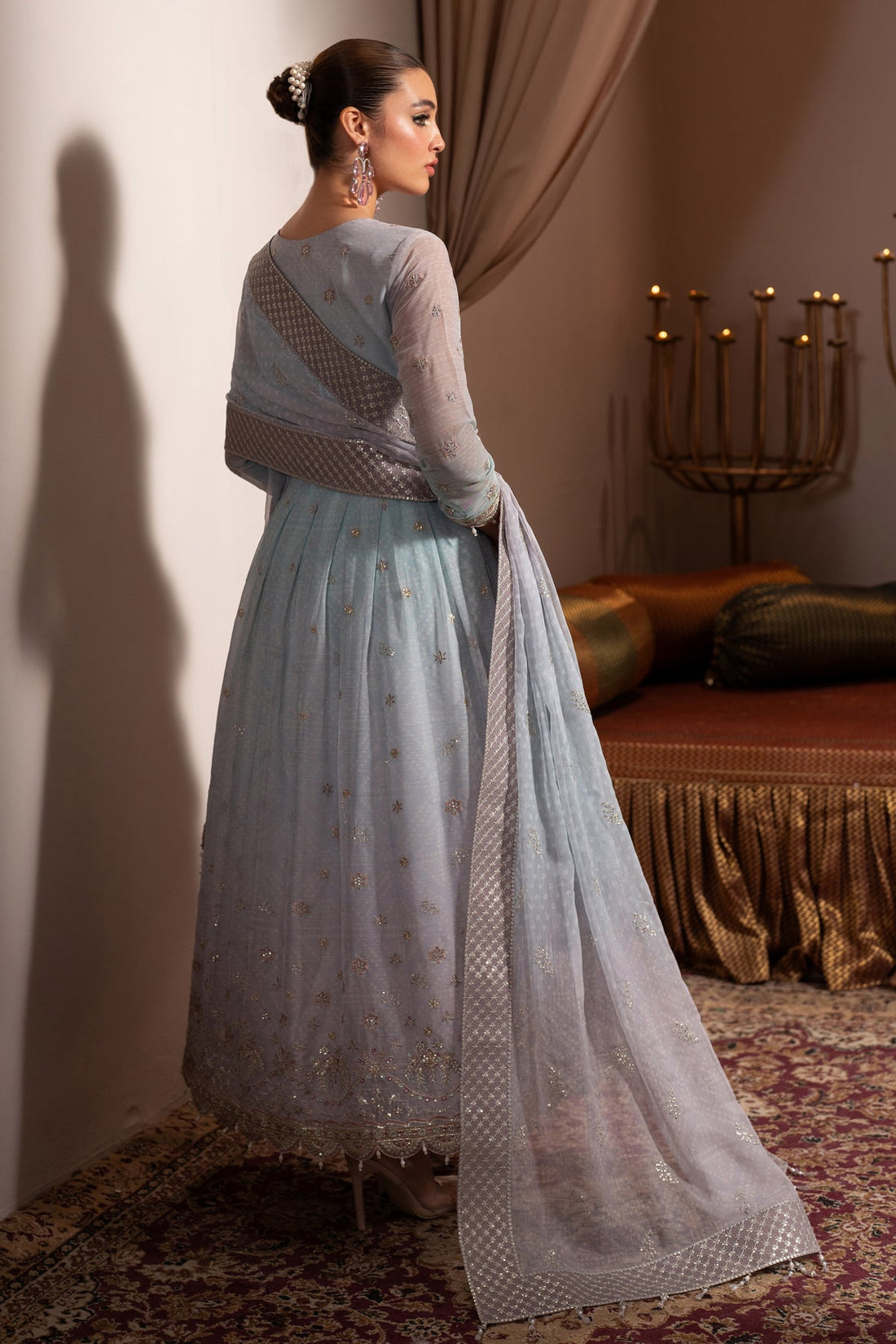 Alizeh | Jhalak Formals | AF-JHLK-01-CHANDNI XS Sky Blue Chiffon