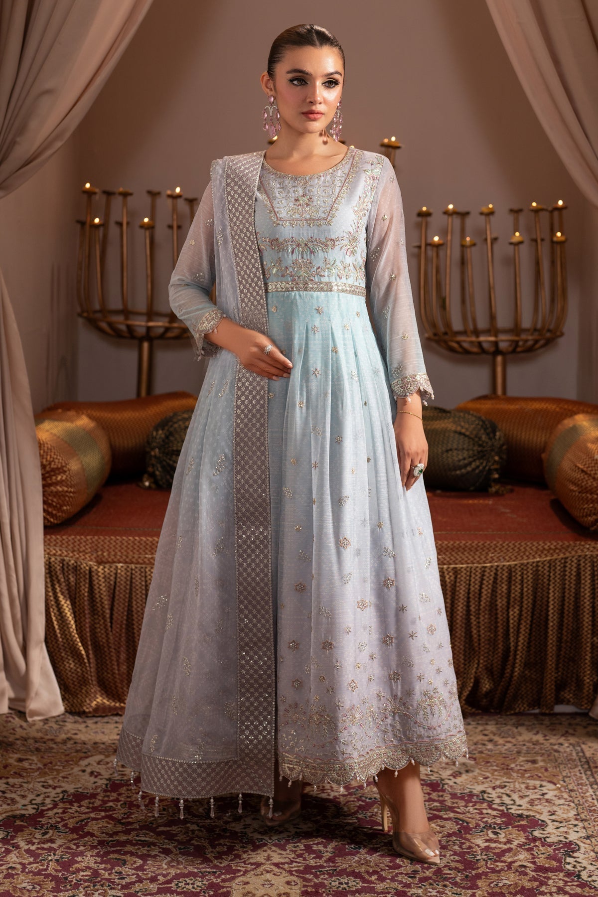 Alizeh | Jhalak Formals | AF-JHLK-01-CHANDNI L Sky Blue Chiffon