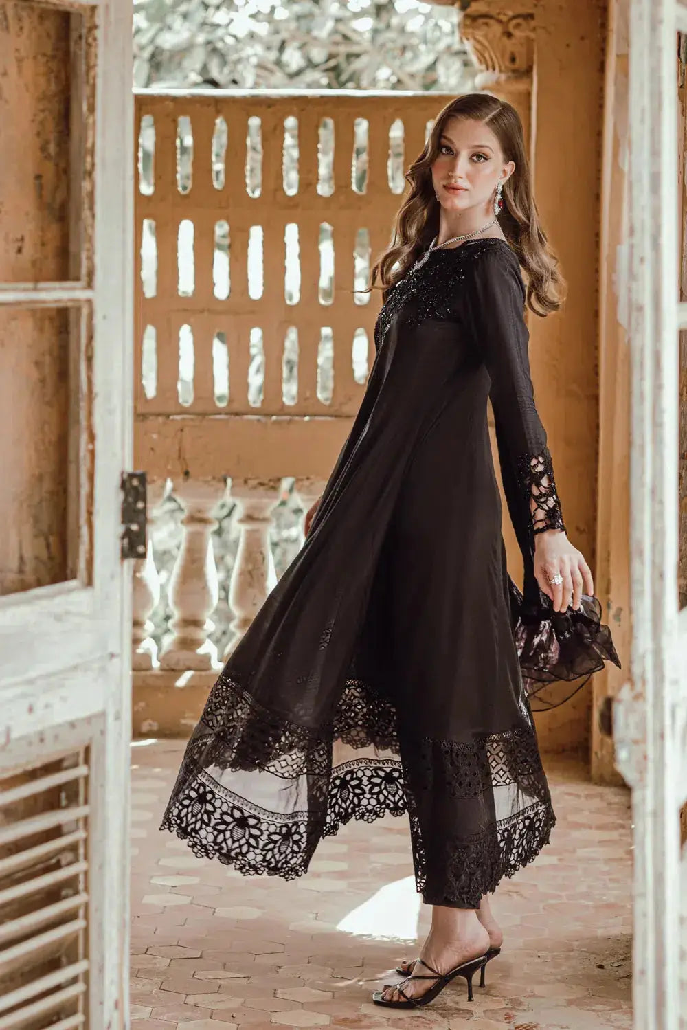 Azure | Embroidered Formals | Charcoal Muse - Pakistani Designer Dress - by Azure | Type: Formal - 100% Original at Saira Sultan
