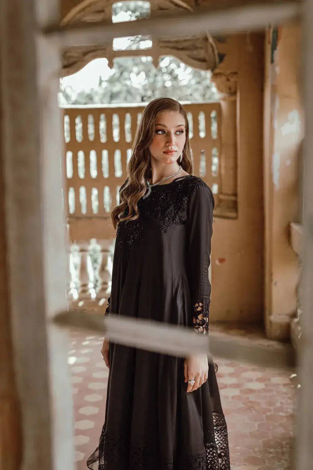 Azure | Embroidered Formals | Charcoal Muse - Pakistani Designer Dress - by Azure | Type: Formal - 100% Original at Saira Sultan