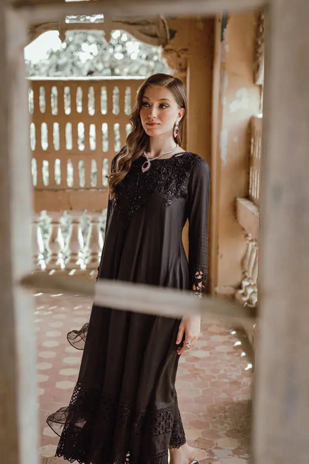 Azure | Embroidered Formals | Charcoal Muse - Pakistani Designer Dress - by Azure | Type: Formal - 100% Original at Saira Sultan