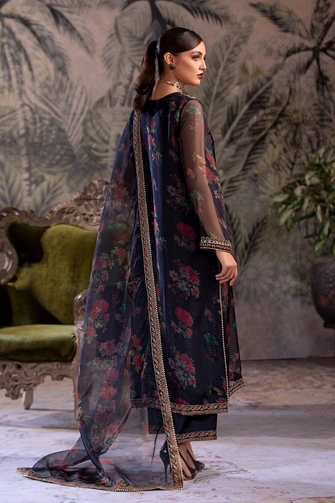 Charizma | Festive Pret | CMA-4-069 XS Organza Deep Blue