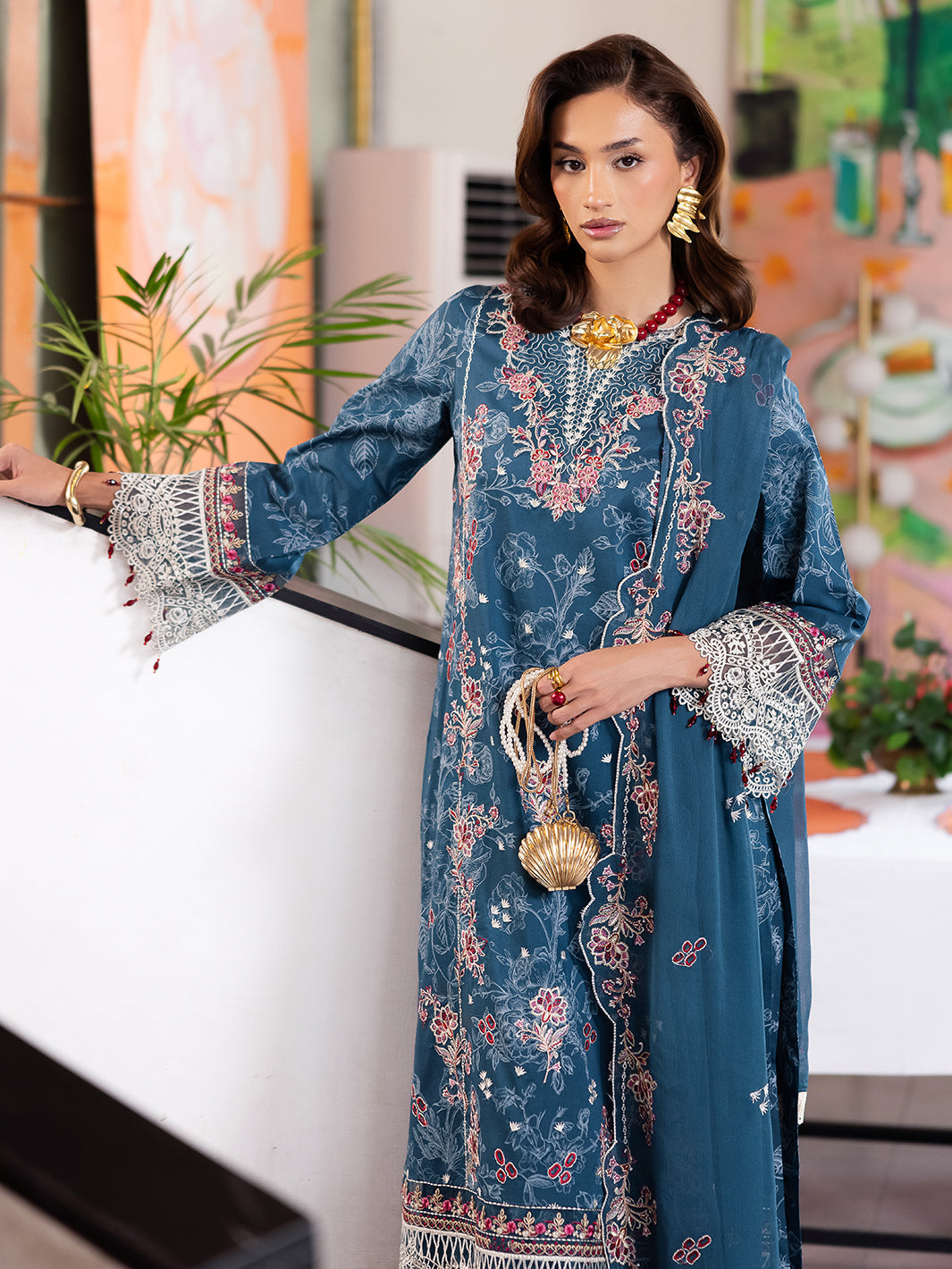 Mahnur | After Hours Luxury Lawn 25 | Confetti Hour Custom Size Zinc Lawn
