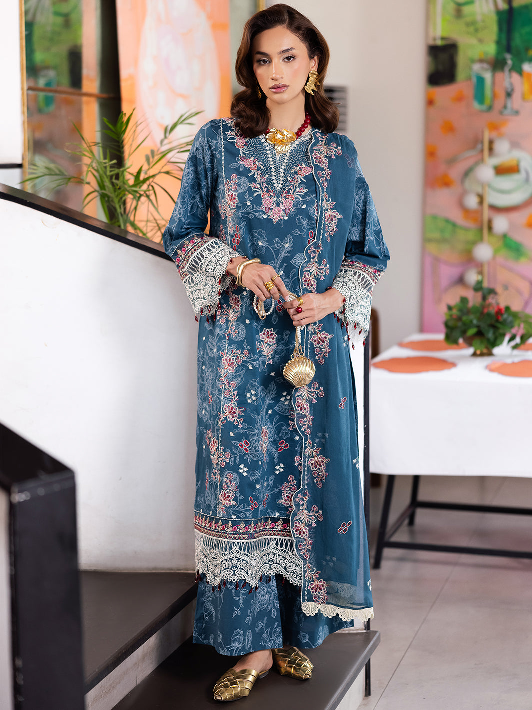 Mahnur | After Hours Luxury Lawn 25 | Confetti Hour XS Zinc Lawn