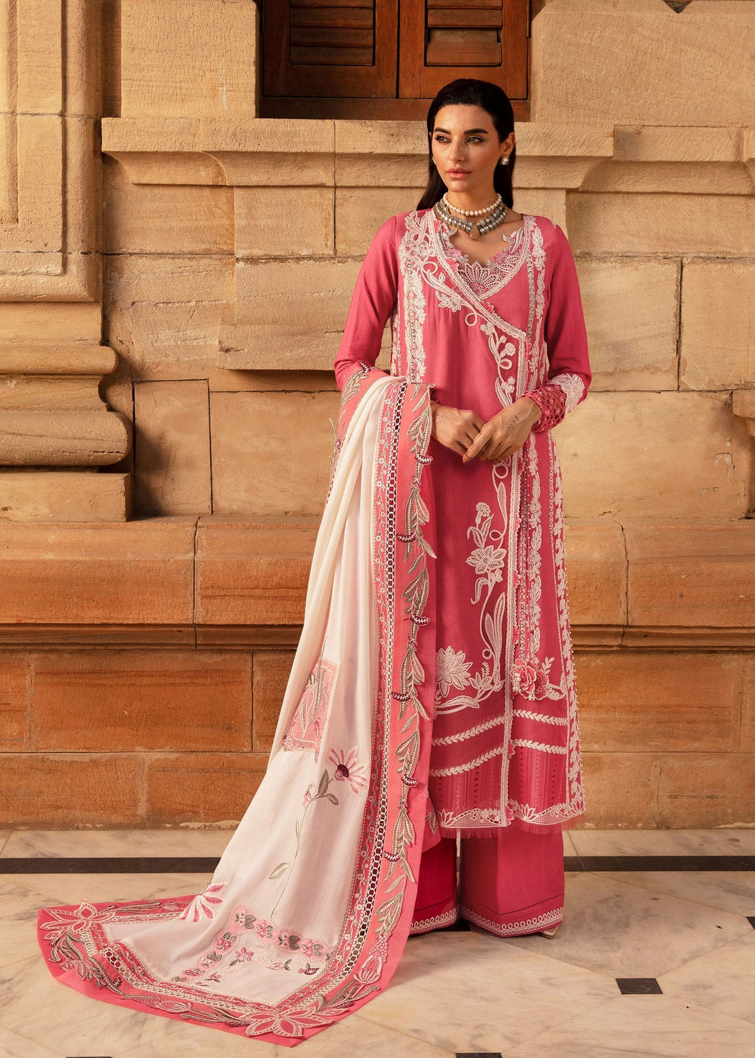 Crimson | Aaleen Winter 24 | Phulon ki Dastaan XS Candy Pink Khaddar