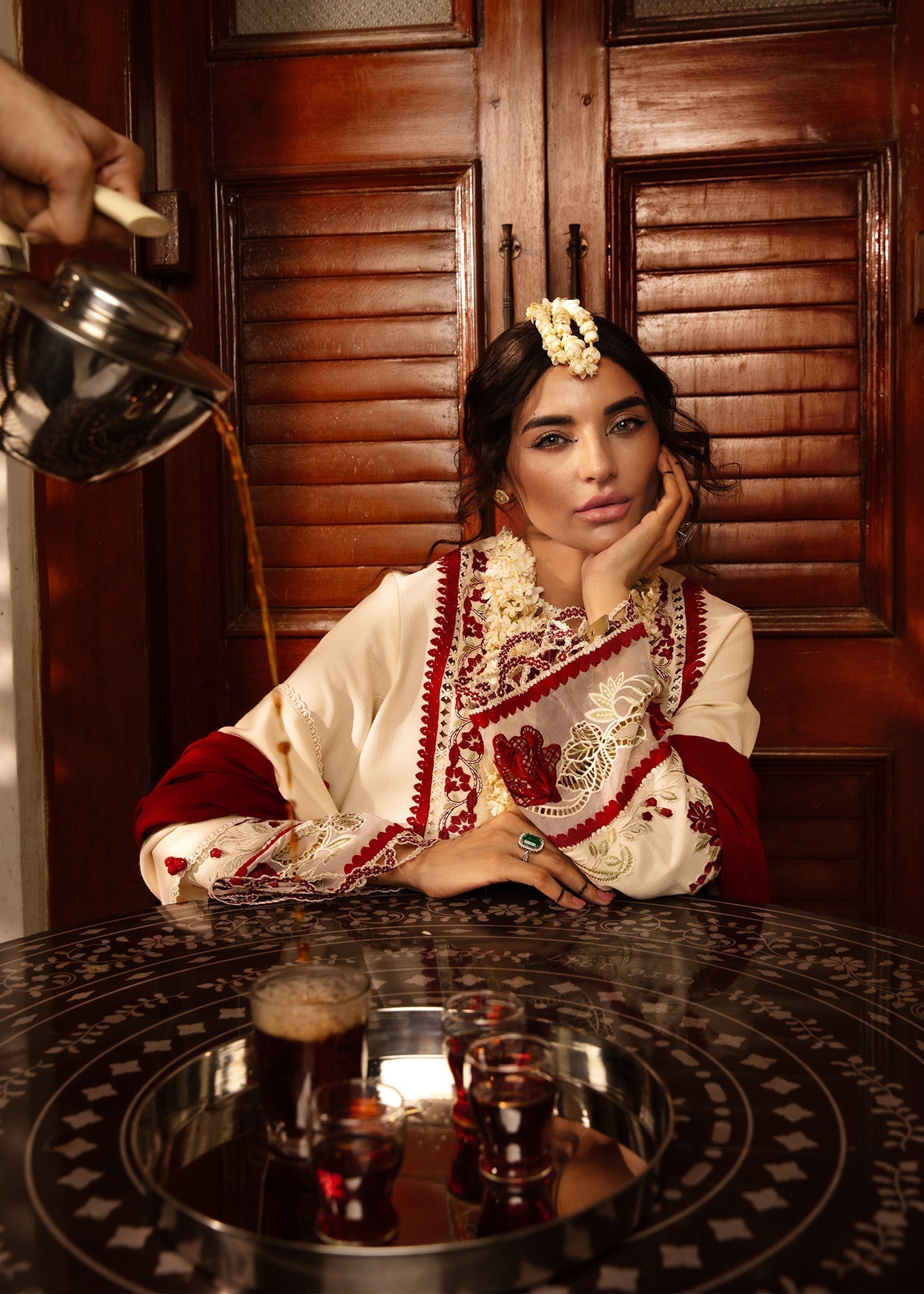 Crimson | Aaleen Winter 24 | Musafir M Ivory Khaddar
