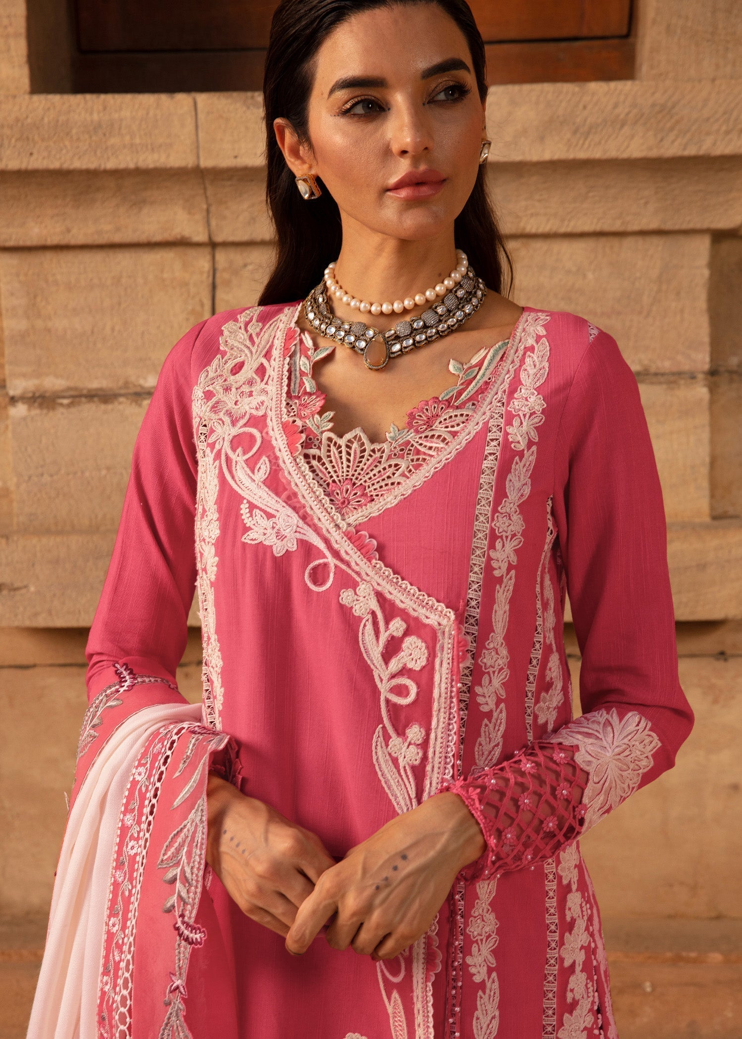 Crimson | Aaleen Winter 24 | Phulon ki Dastaan M Candy Pink Khaddar
