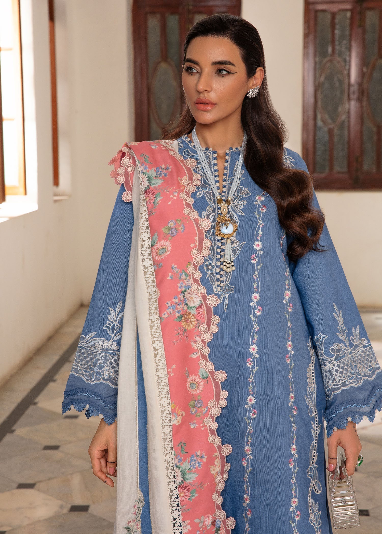 Crimson | Aaleen Winter 24 | Modern Memsaab M Blue Karandi