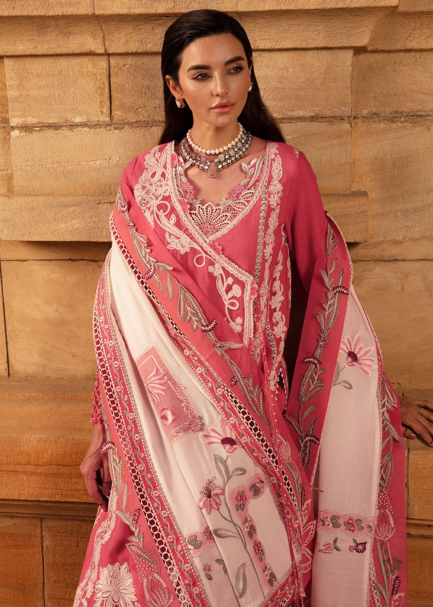 Crimson | Aaleen Winter 24 | Phulon ki Dastaan L Candy Pink Khaddar