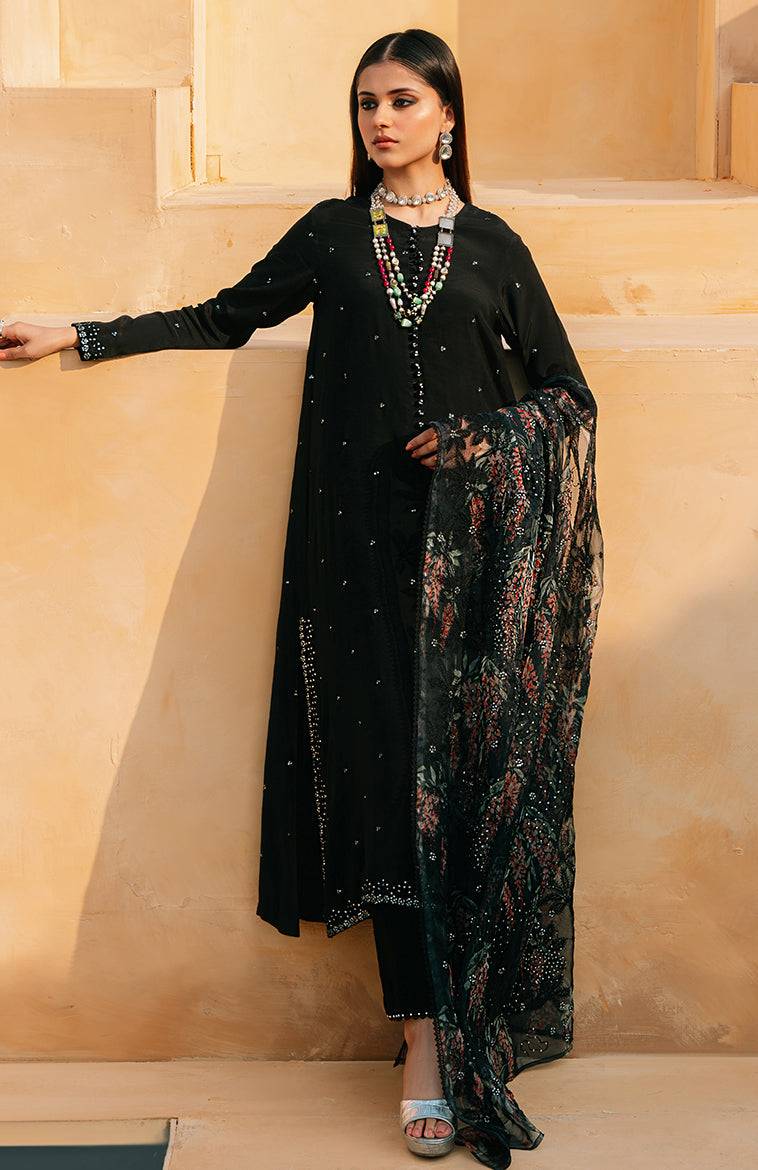 Cross Stitch | Eid Collection | BLACK DAHLIA - Pakistani Designer Dress - by Cross Stitch | Type: Luxury - 100% Original at Saira Sultan
