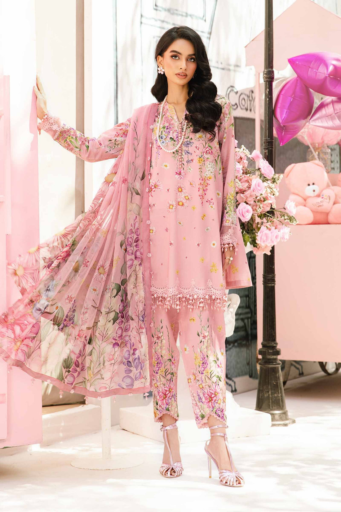 Maria B | M Prints Summer 25 | MPT-2603-B XS Pink Lawn