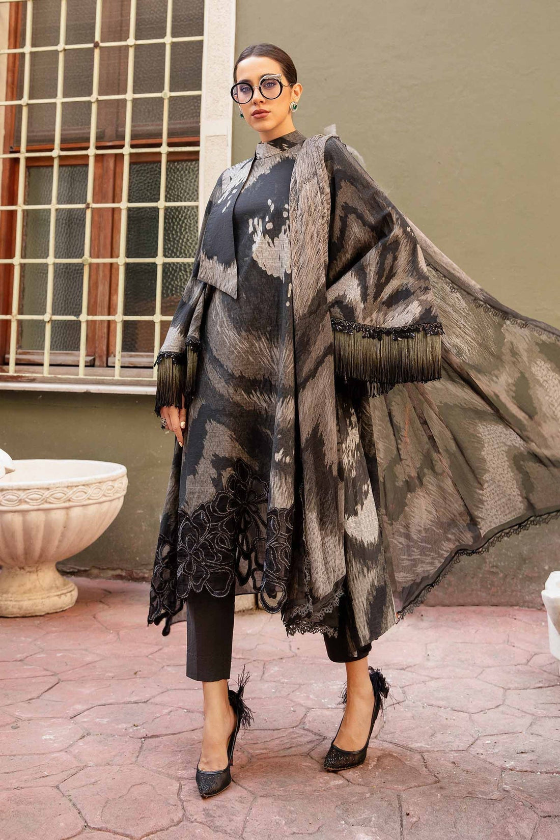 Maria B | M Prints Fall Edit 24 | MPT-2310-A - Pakistani Designer Dress - by Maria B | Type: Luxury - 100% Original at Saira Sultan