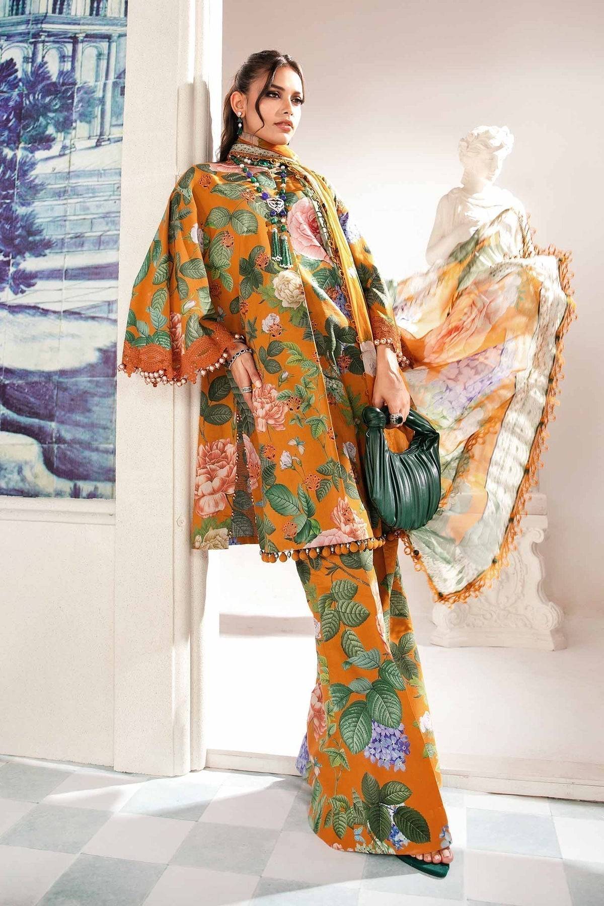 Maria.B | M Print Eid Edit | MPT-2210-B - Pakistani Designer Dress - by Maria B | Type: Luxury - 100% Original at Saira Sultan