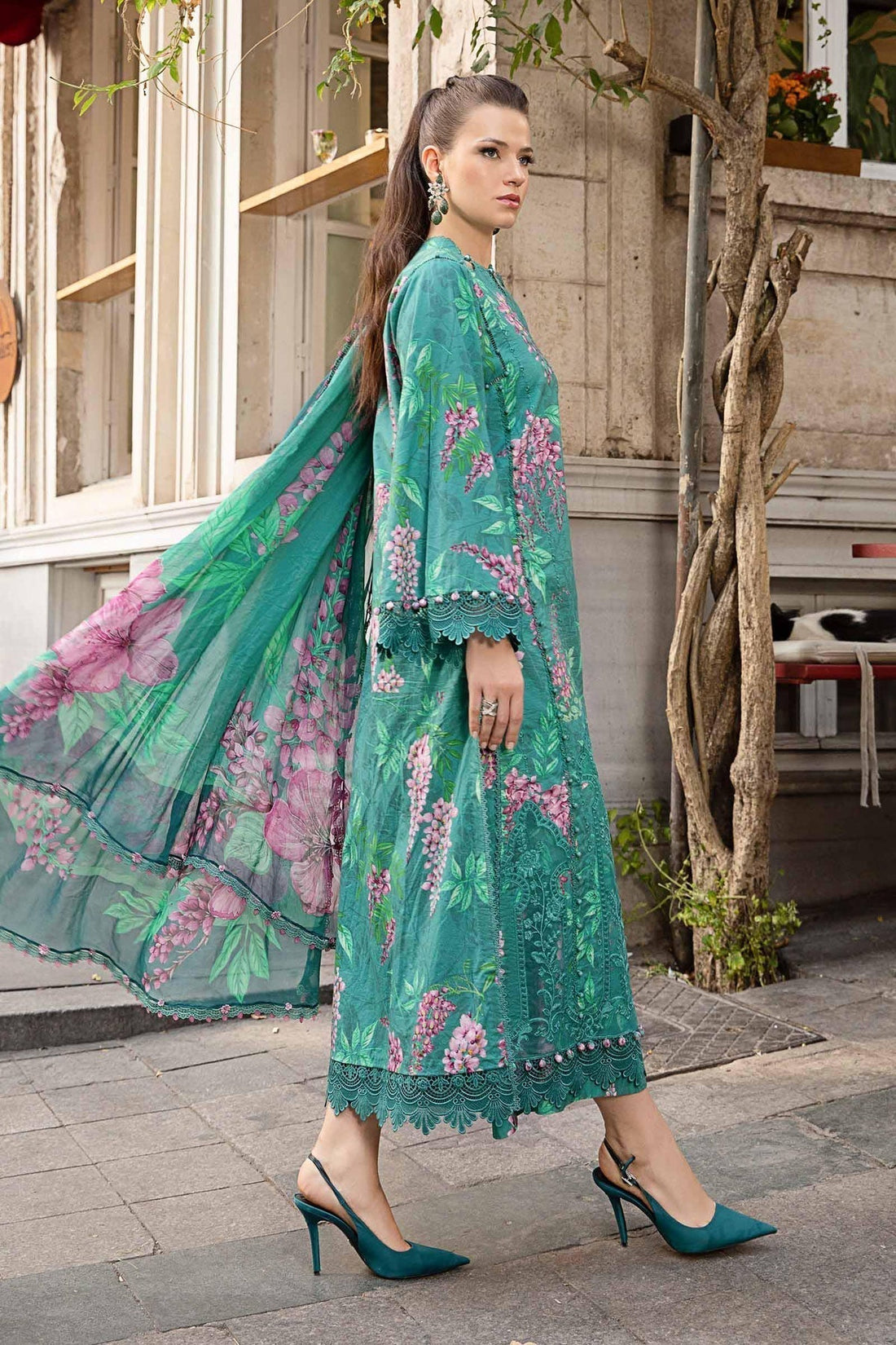 Maria B | M Prints Fall Edit 24 | MPT-2301-A - Pakistani Designer Dress - by Maria B | Type: Luxury - 100% Original at Saira Sultan