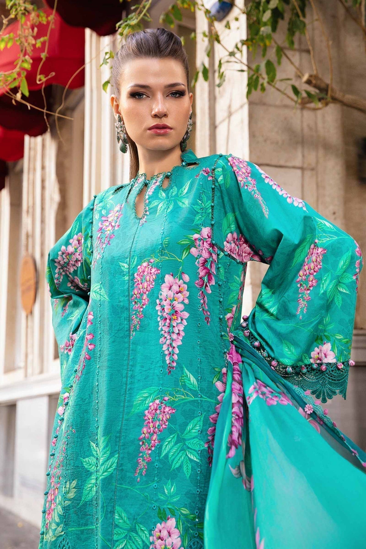 Maria B | M Prints Fall Edit 24 | MPT-2301-A - Pakistani Designer Dress - by Maria B | Type: Luxury - 100% Original at Saira Sultan