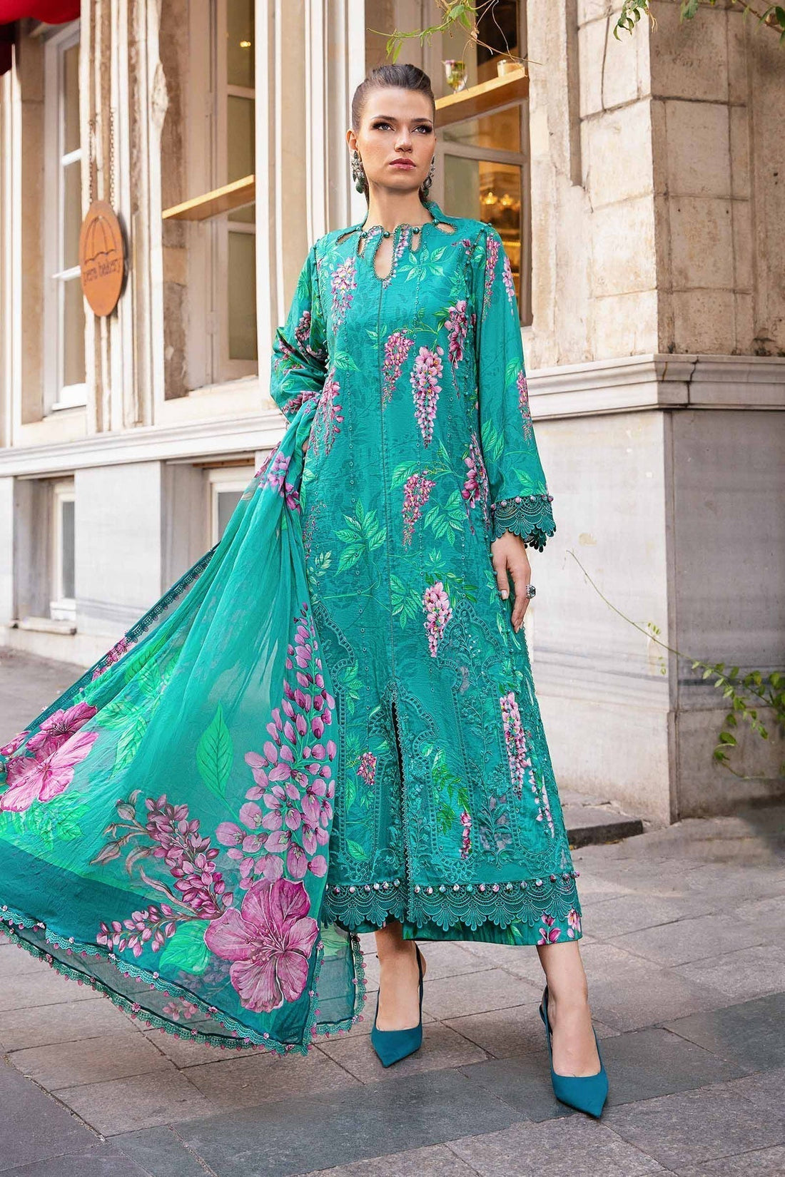 Maria B | M Prints Fall Edit 24 | MPT-2301-A - Pakistani Designer Dress - by Maria B | Type: Luxury - 100% Original at Saira Sultan
