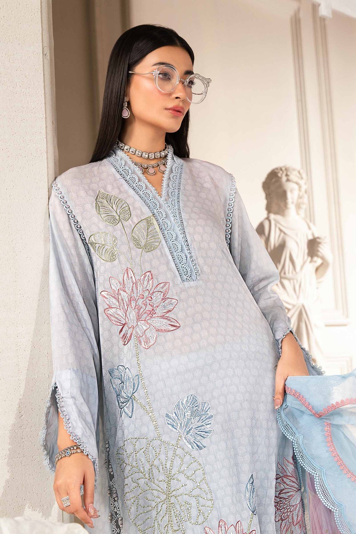 Maria.B | M Print Eid Edit | PT-2201-B - Pakistani Designer Dress - by Maria B | Type: Luxury - 100% Original at Saira Sultan