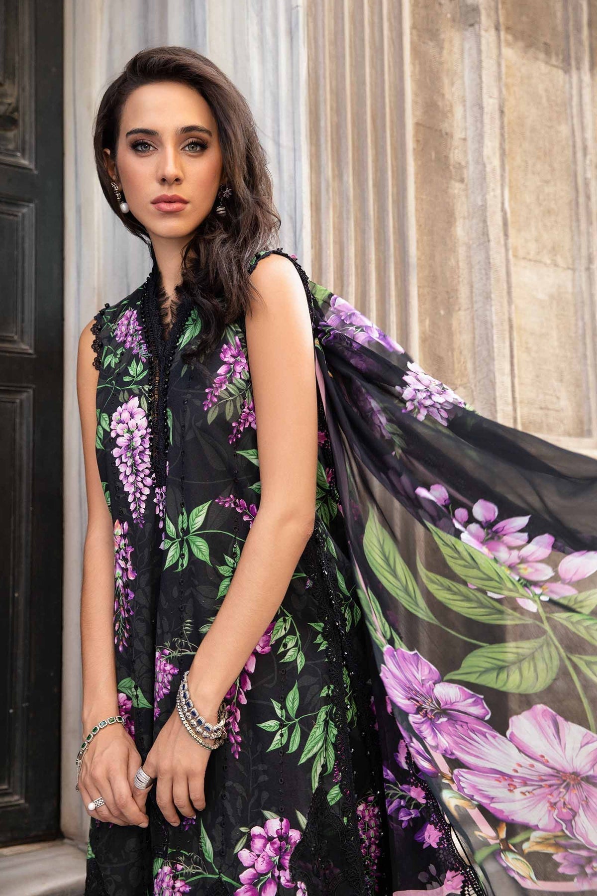 Maria B | M Prints Fall Edit 24 | MPT-2301-B - Pakistani Designer Dress - by Maria B | Type: Luxury - 100% Original at Saira Sultan
