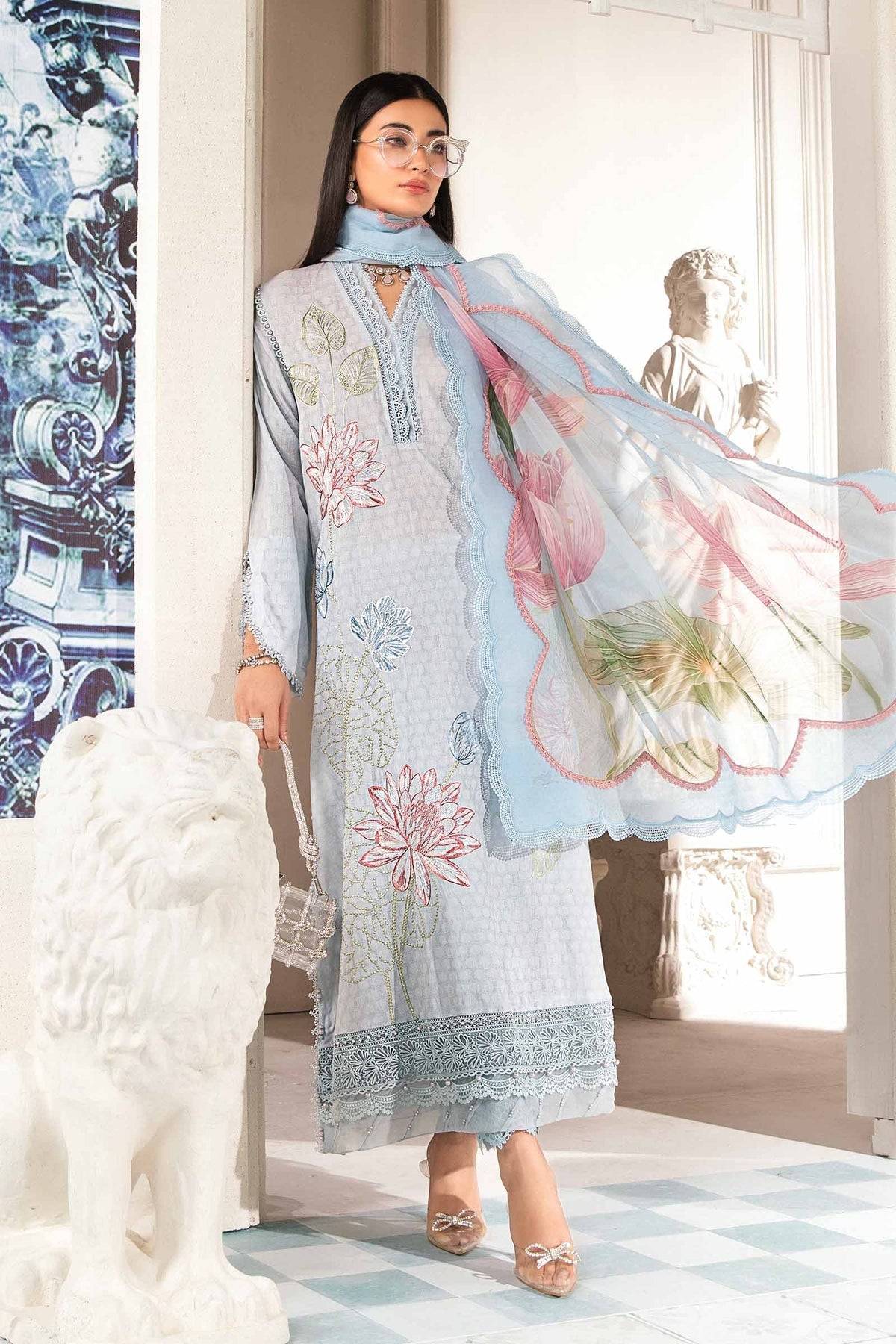 Maria.B | M Print Eid Edit | PT-2201-B - Pakistani Designer Dress - by Maria B | Type: Luxury - 100% Original at Saira Sultan