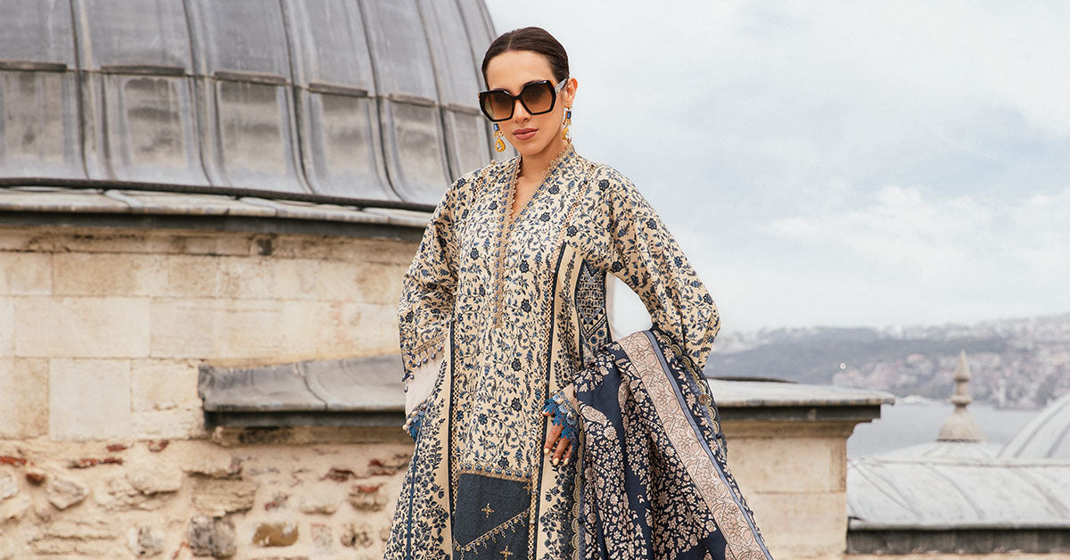 Maria B | M Prints Fall Edit 24 | MPT-2302-A - Pakistani Designer Dress - by Maria B | Type: Luxury - 100% Original at Saira Sultan