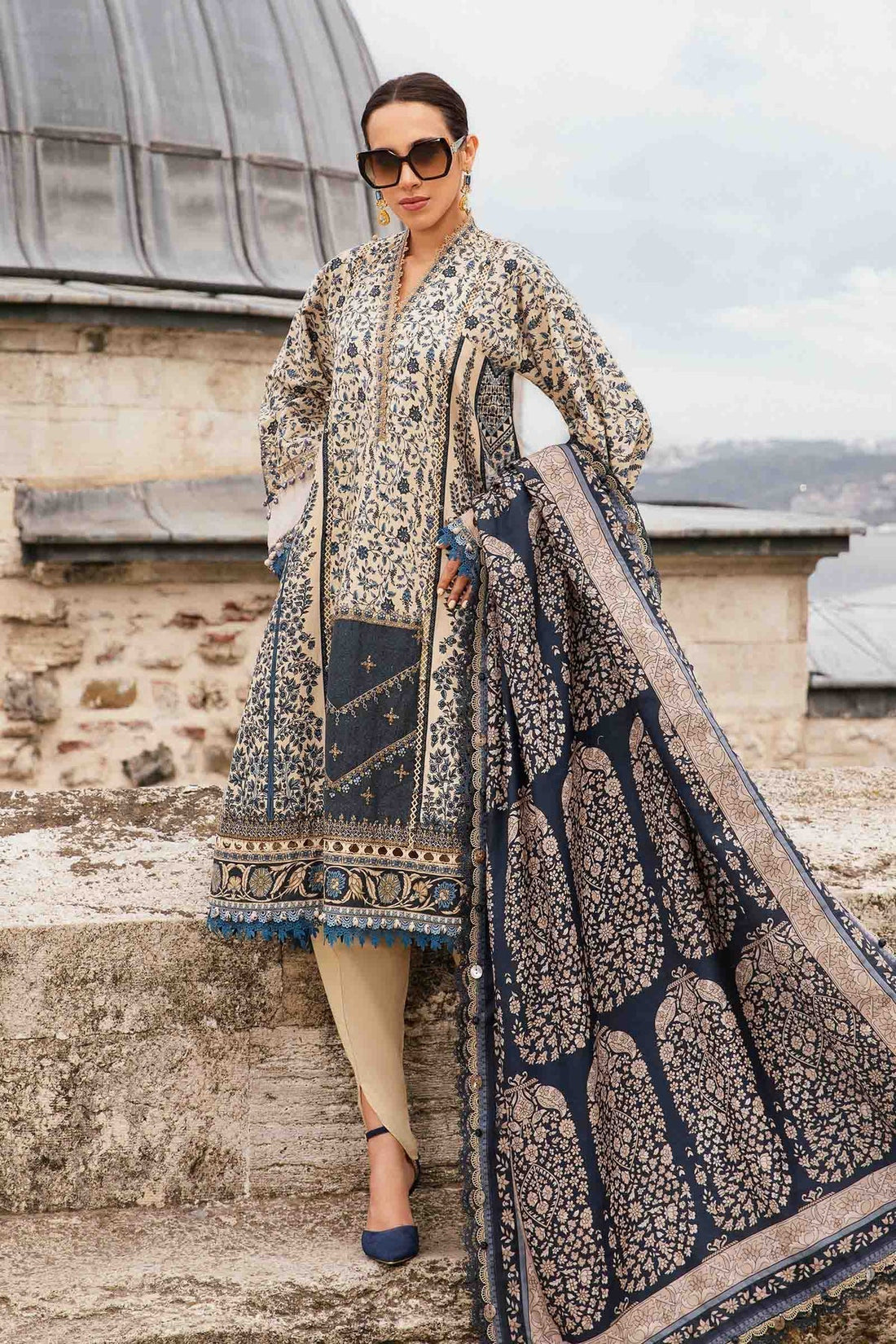 Maria B | M Prints Fall Edit 24 | MPT-2302-A - Pakistani Designer Dress - by Maria B | Type: Luxury - 100% Original at Saira Sultan