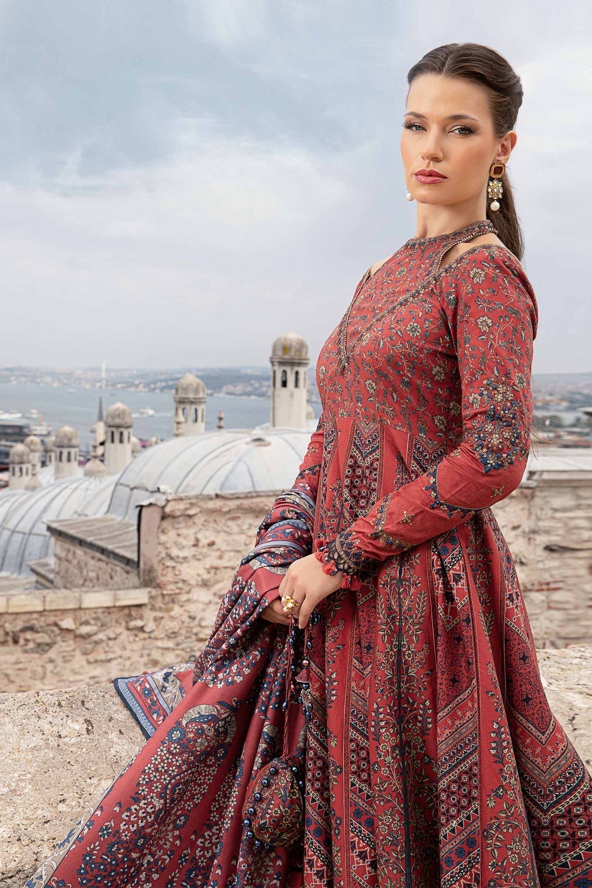 Maria B | M Prints Fall Edit 24 | MPT-2302-B - Pakistani Designer Dress - by Maria B | Type: Luxury - 100% Original at Saira Sultan