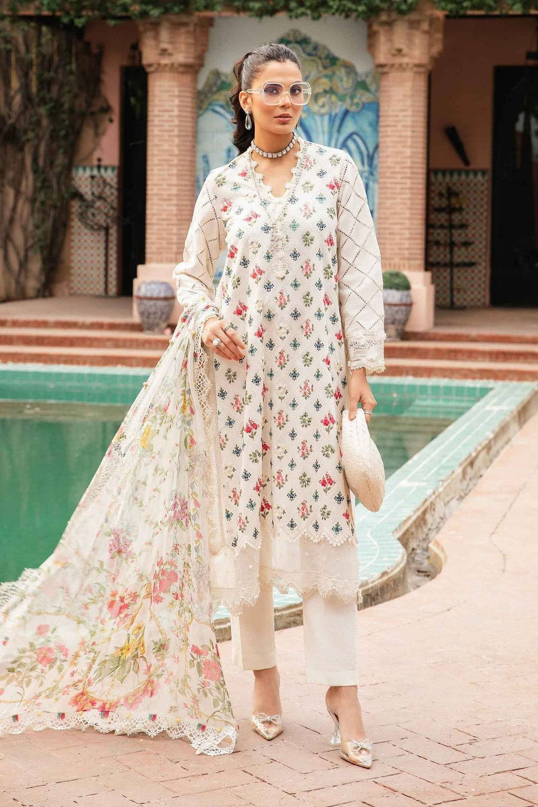 Maria.B | M Print Eid Edit | MPT-2203-A - Pakistani Designer Dress - by Maria B | Type: Luxury - 100% Original at Saira Sultan
