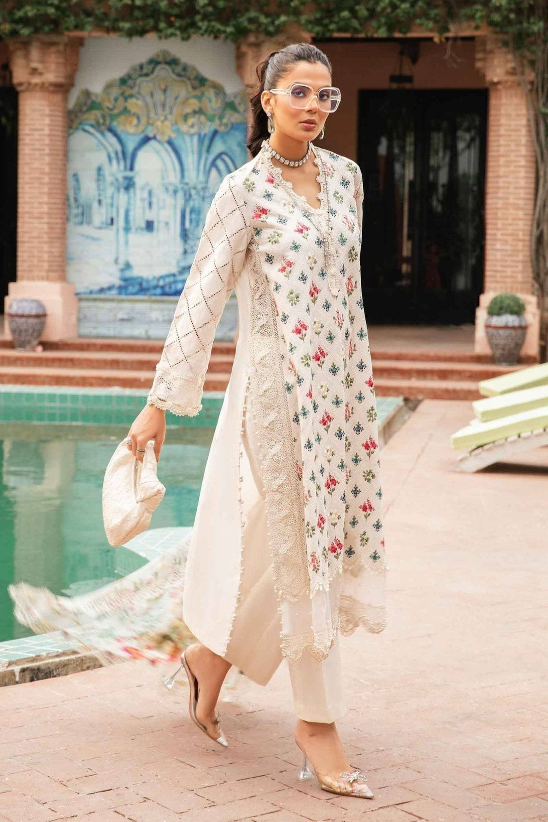 Maria.B | M Print Eid Edit | MPT-2203-A - Pakistani Designer Dress - by Maria B | Type: Luxury - 100% Original at Saira Sultan