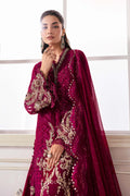 Maria B | Mbroidered 2025 | BD-3003 M Magenta Long Shirt with Sharara