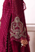 Maria B | Mbroidered 2025 | BD-3003 XL Magenta Short Open Shirt with Wrap Inner with Trouser