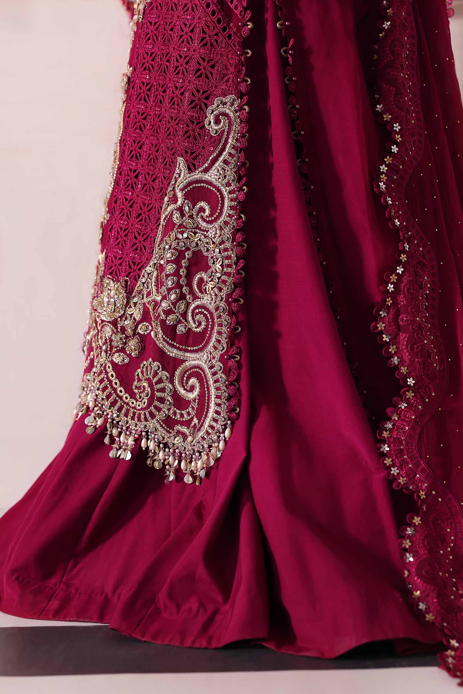 Maria B | Mbroidered 2025 | BD-3003 Custom Size Magenta Long Shirt with Sharara