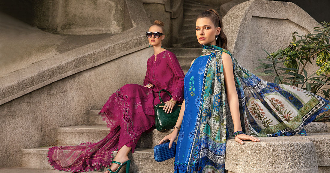 Maria B | M Prints Fall Edit 24 | MPT-2303-B - Pakistani Designer Dress - by Maria B | Type: Luxury - 100% Original at Saira Sultan
