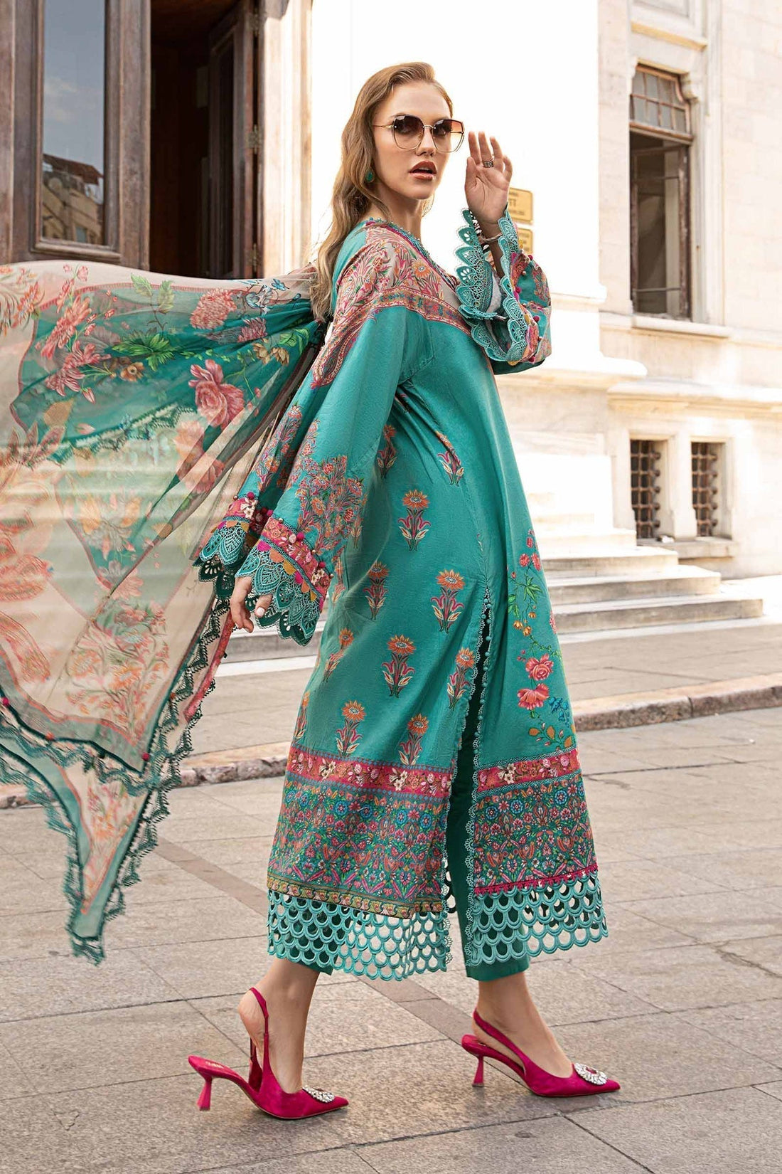 Maria B | M Prints Fall Edit 24 | MPT-2304-A - Pakistani Designer Dress - by Maria B | Type: Luxury - 100% Original at Saira Sultan