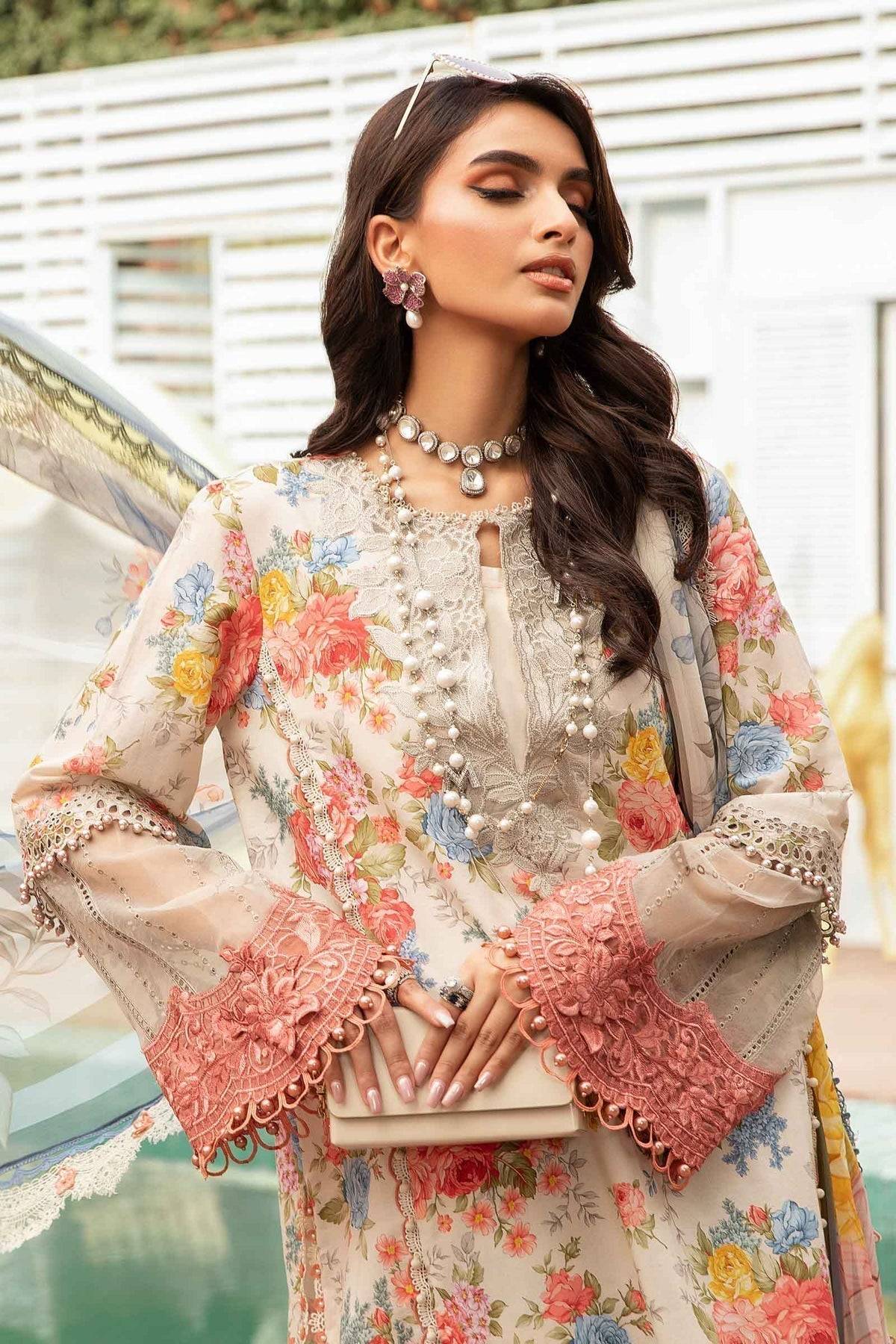 Maria.B | M Print Eid Edit | MPT-2204-A - Pakistani Designer Dress - by Maria B | Type: Luxury - 100% Original at Saira Sultan