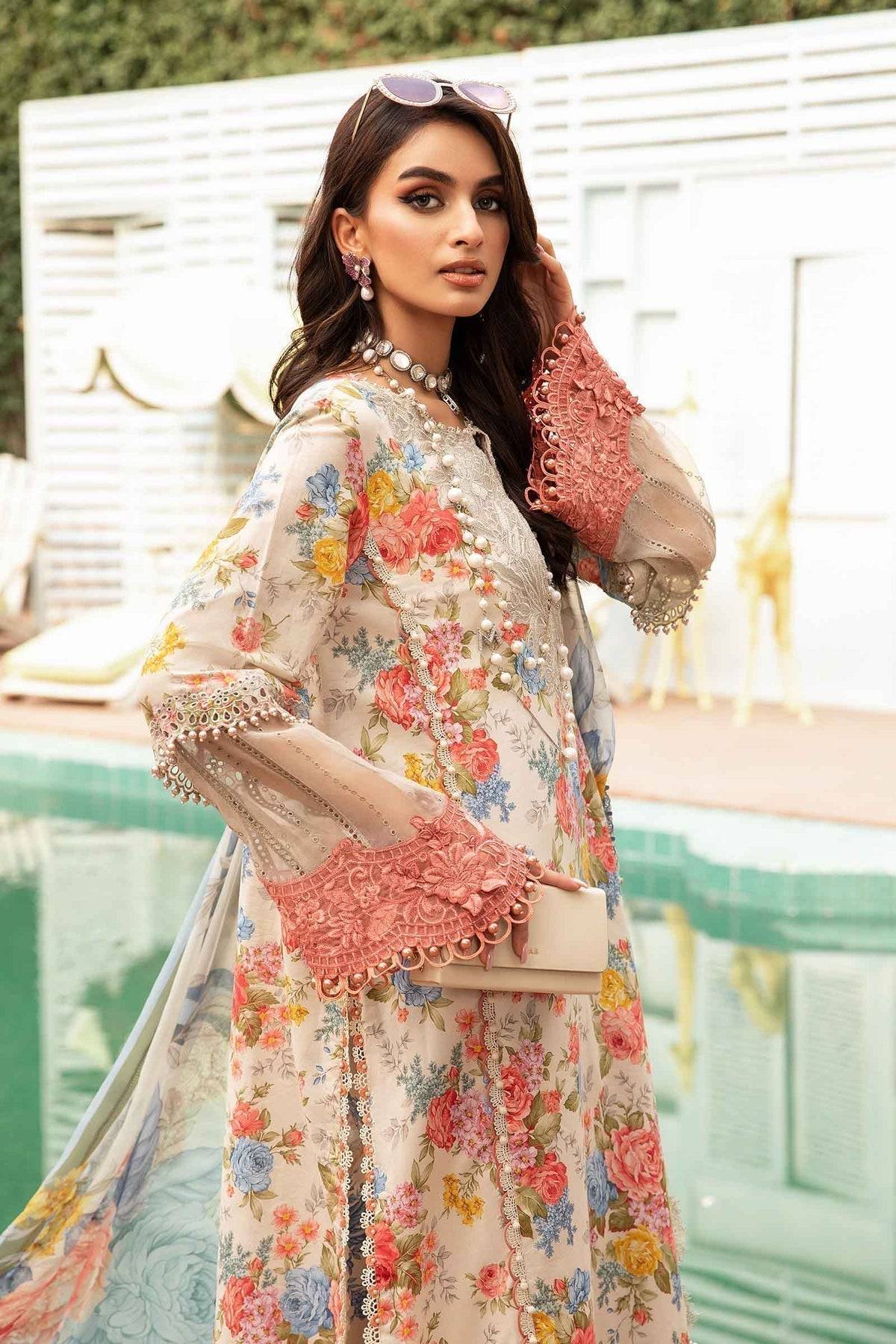 Maria.B | M Print Eid Edit | MPT-2204-A - Pakistani Designer Dress - by Maria B | Type: Luxury - 100% Original at Saira Sultan