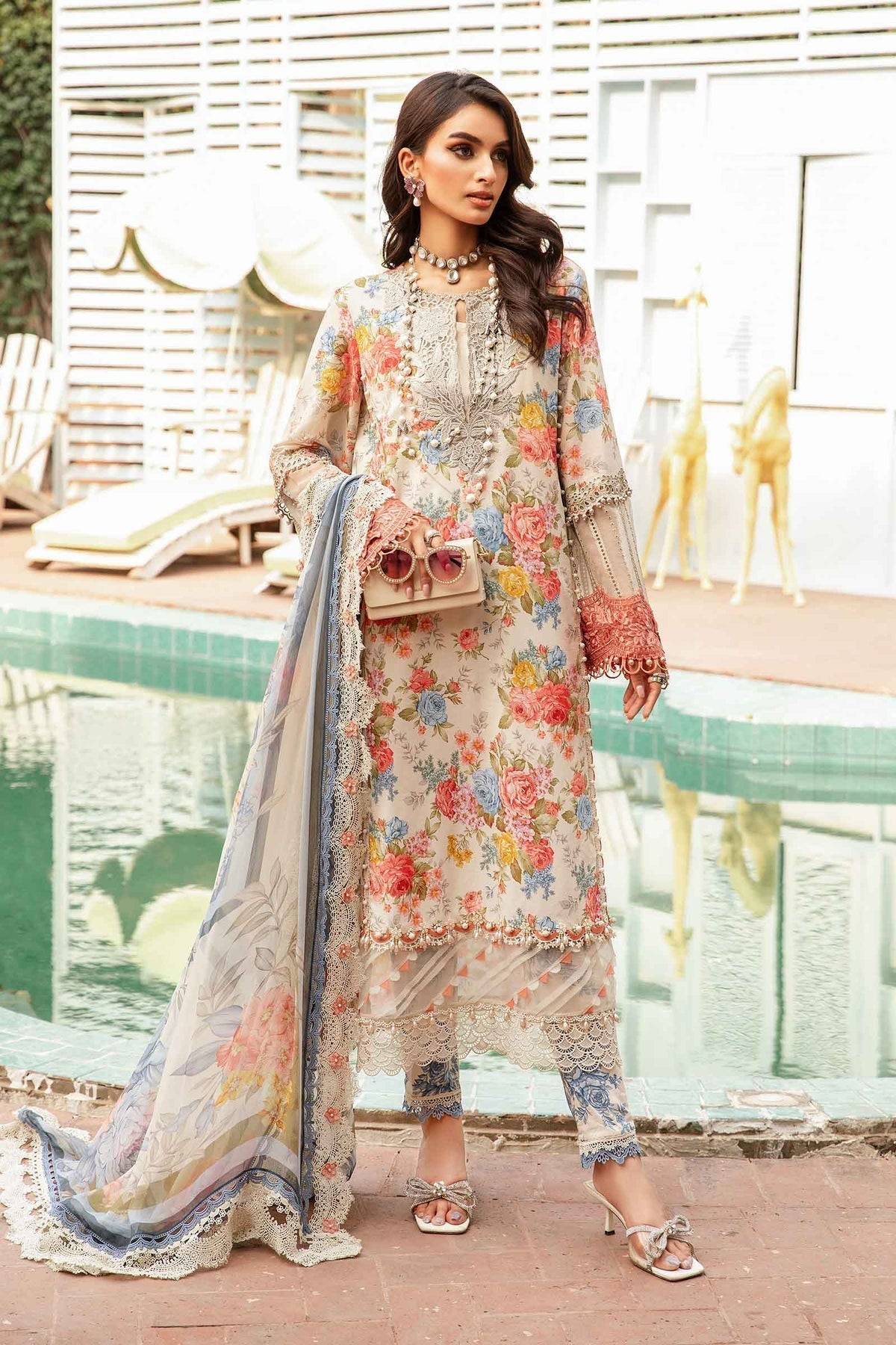 Maria.B | M Print Eid Edit | MPT-2204-A - Pakistani Designer Dress - by Maria B | Type: Luxury - 100% Original at Saira Sultan