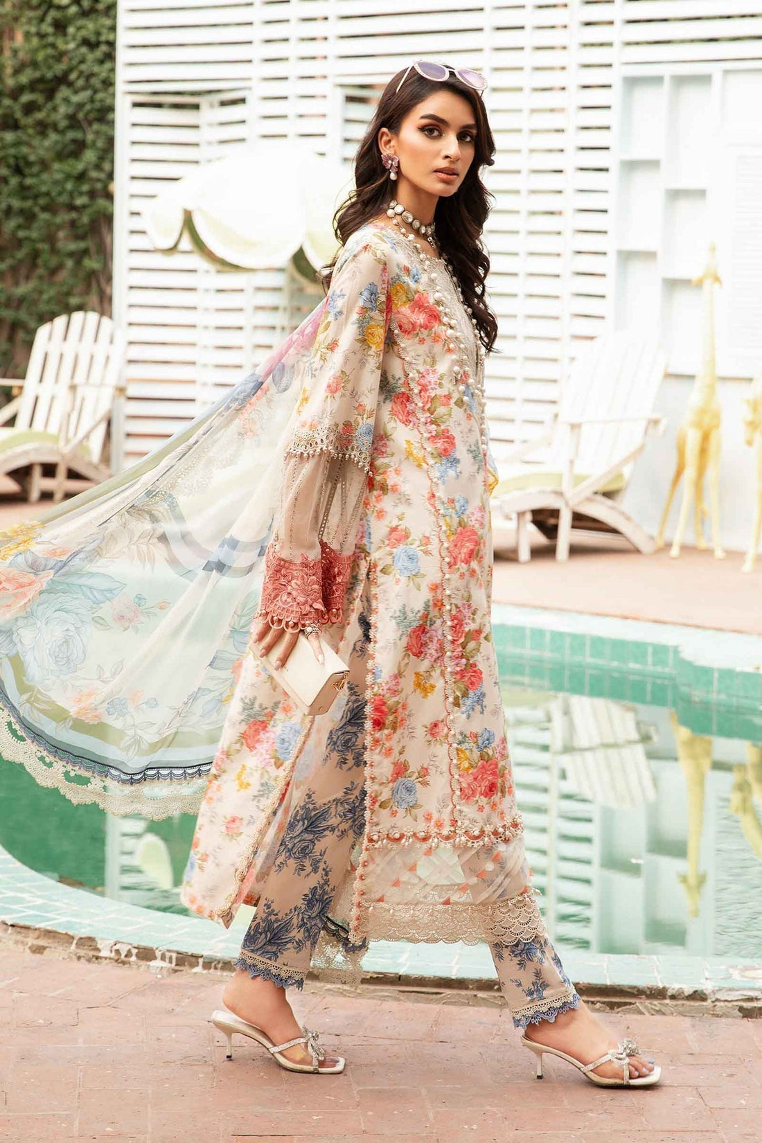 Maria.B | M Print Eid Edit | MPT-2204-A - Pakistani Designer Dress - by Maria B | Type: Luxury - 100% Original at Saira Sultan