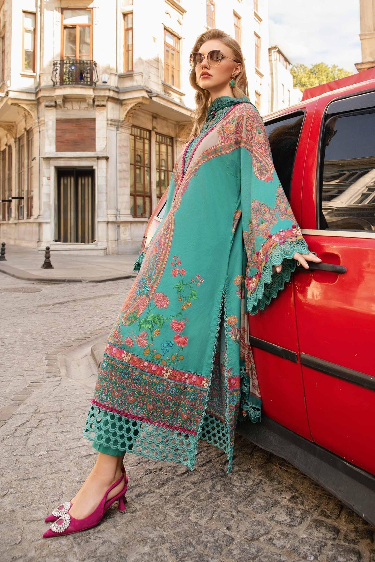 Maria B | M Prints Fall Edit 24 | MPT-2304-A - Pakistani Designer Dress - by Maria B | Type: Luxury - 100% Original at Saira Sultan